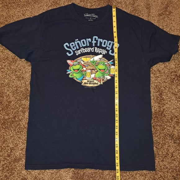 Senor Frog’s (Surfboard Repair) Navy Blue Large  Short Sleeve T Shirt - Picture 2 of 9